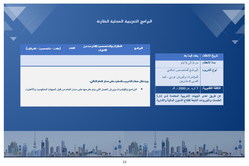الخطة التدريبية للموسم 2025-2026
